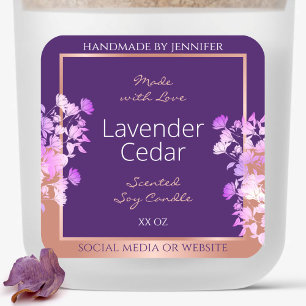 Bonitas etiquetas de productos florales morado y o