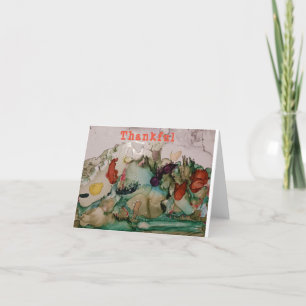 Bonitas tarjetas de agradecimiento pintadas en oto