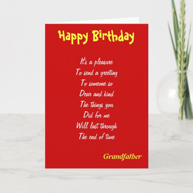 Bonitas tarjetas de cumpleaños de abuelo (Anverso)
