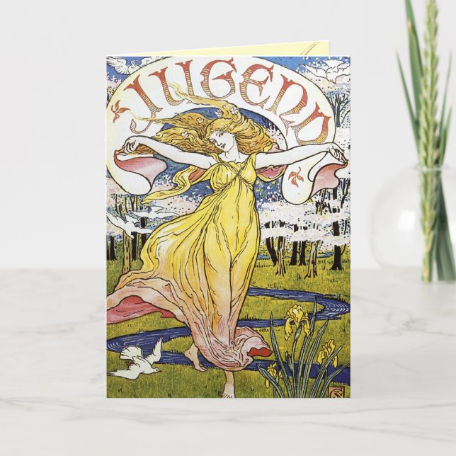 Bonitas tarjetas de felicitación Art Nouveau (Anverso)