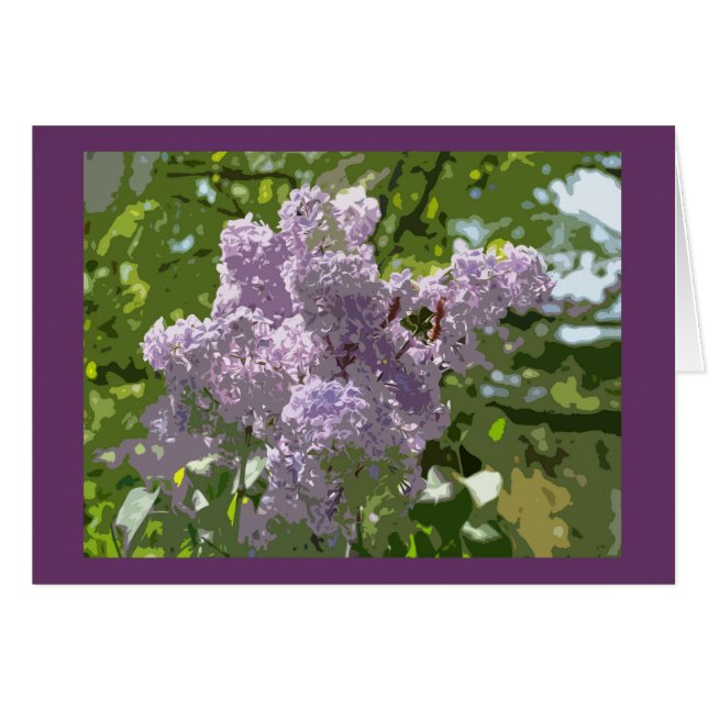 Bonitas tarjetas de flores lilac (Anverso (Horizontal))