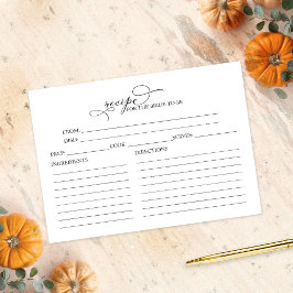 Bonitas tarjetas de recetas de ducha de novia cali