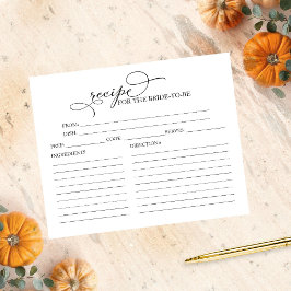 Bonitas tarjetas de recetas de ducha de novia cali