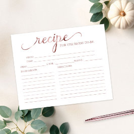 Bonitas tarjetas de recetas de ducha de novia cali