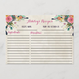 Bonitas tarjetas de recetas florales