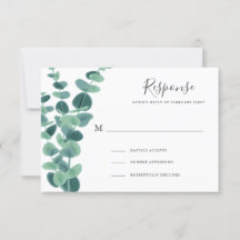 Bonitas tarjetas Eucalyptus Wedding RSVP
