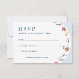 Bonitas tarjetas RSVP de boda floral retro