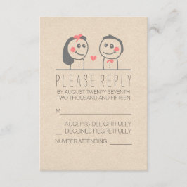 Bonitas tarjetas RSVP de novia y boda de novio