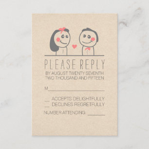 Bonitas tarjetas RSVP de novia y boda de novio