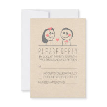 Bonitas tarjetas RSVP de novia y boda de novio