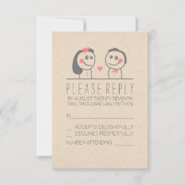 Bonitas tarjetas RSVP de novia y boda de novio