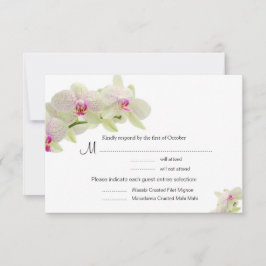 Bonitas tarjetas RSVP de orquídeas blancas y rosad