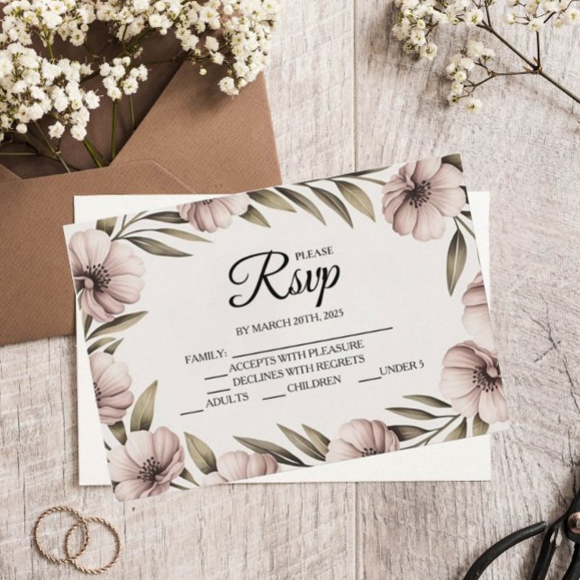 Bonitas tarjetas RSVP florales (Subido por el creador)