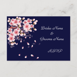 Bonitas tarjetas Sakura RSVP nocturnas