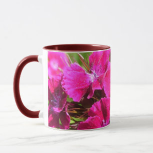 bonitas tazas de flores de clavel rosa
