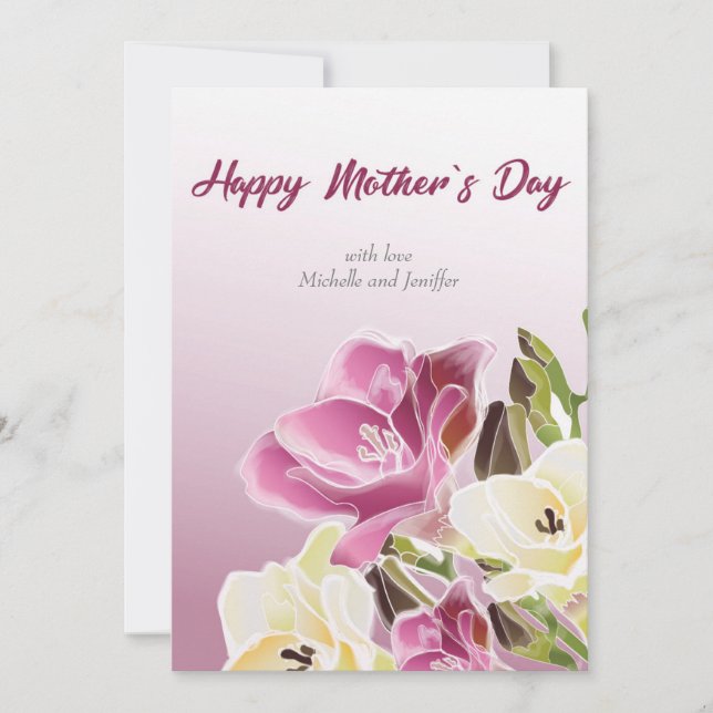 Bonito acuarela Día de la Madre Tarjeta de vacacio (Anverso)