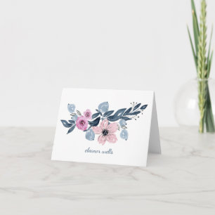 Bonito acuarela Floral Azul rosa personalizado