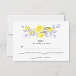 Bonito Acuarela Gris Amarillo Rosas Púrpura RSVP