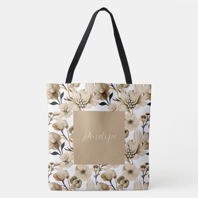 Bonito acuática bolsa de tocador floral (Anverso)