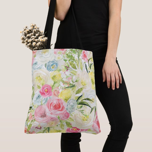 Bonito acuática bolsa de tocador floral (Detalle)