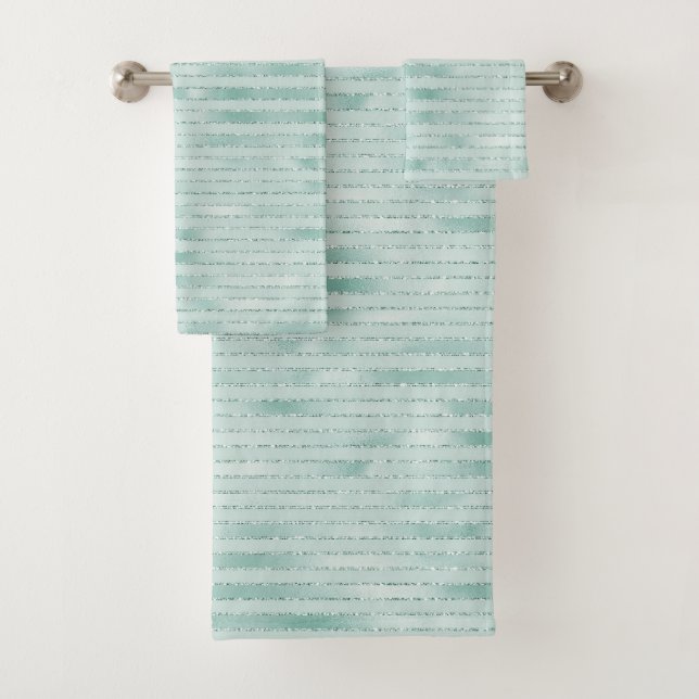 Bonito Aqua Mint Glitzy Purpurinas Stripes      (In situ)