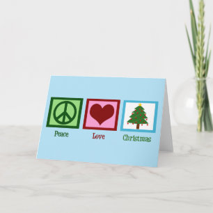 Bonito Árbol de Navidad Azul signo de paz corazón