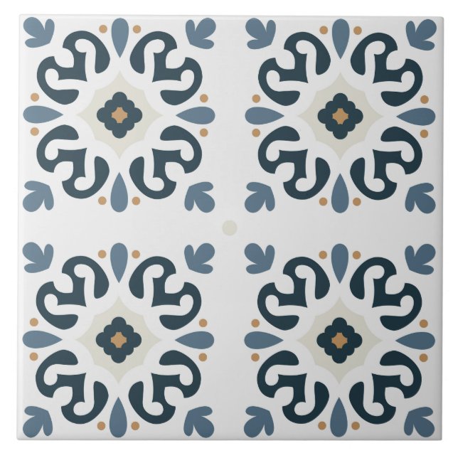 Bonito arte italiano Azulejos azul mediterráneo (Frente)