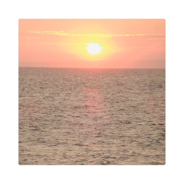 Bonito atardecer de arte Metalizado de 16" x 16" (Anverso)
