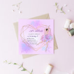 Bonito Ballerina Pastel Square Birthday Invitación<br><div class="desc">bailarina de bonito bailando en un tutu rosa con un fondo oscuro y una frontera dorada. Toda la información está en una combinación de un guión caprichoso y un tipo de letra serif que crean un aspecto lindo. Puede encontrar productos coincidentes de esta colección en nuestra tienda.</div>