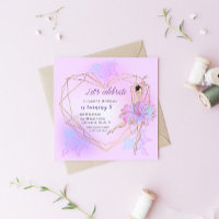 Bonito Ballerina Pastel Square Birthday Invitación