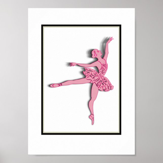 Bonito Ballerina Rosa Chicas Dormitorio Decoración (Frente)