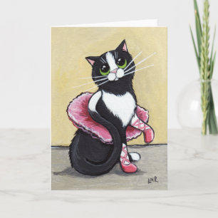 Bonito Ballerina - Tarjeta de arte para gatos