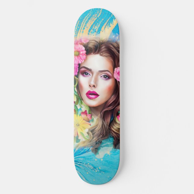 Bonito Bella Arte de la Piel en Skateboard (Anverso)
