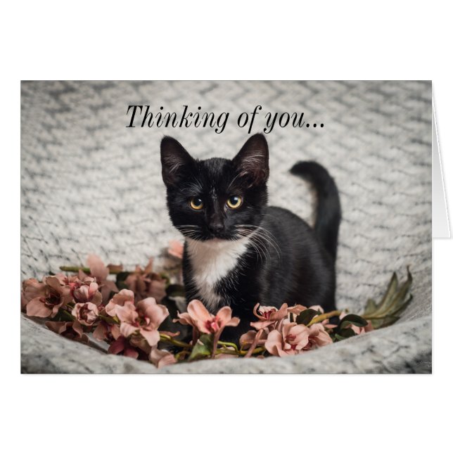 Bonito Bella Rosa Pensando En Tu Tarjeta (Anverso (Horizontal))