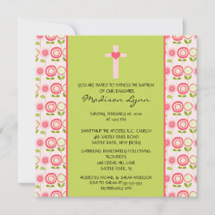 Bonito Bloom Bebé Baptismo Invitación