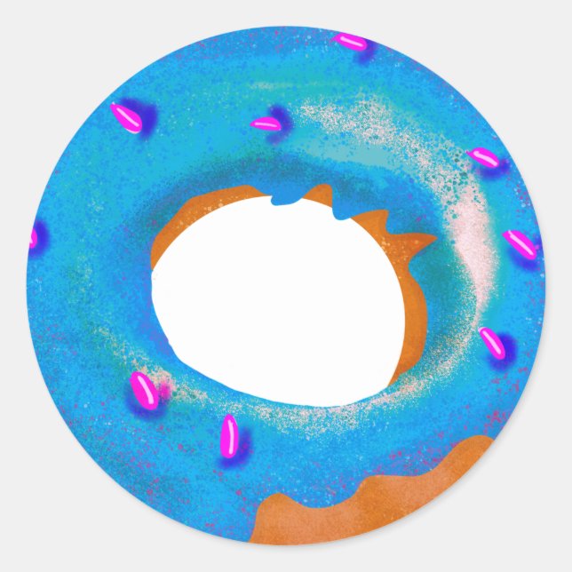Bonito Blue Berry Donut Wall Pegatina (Anverso)