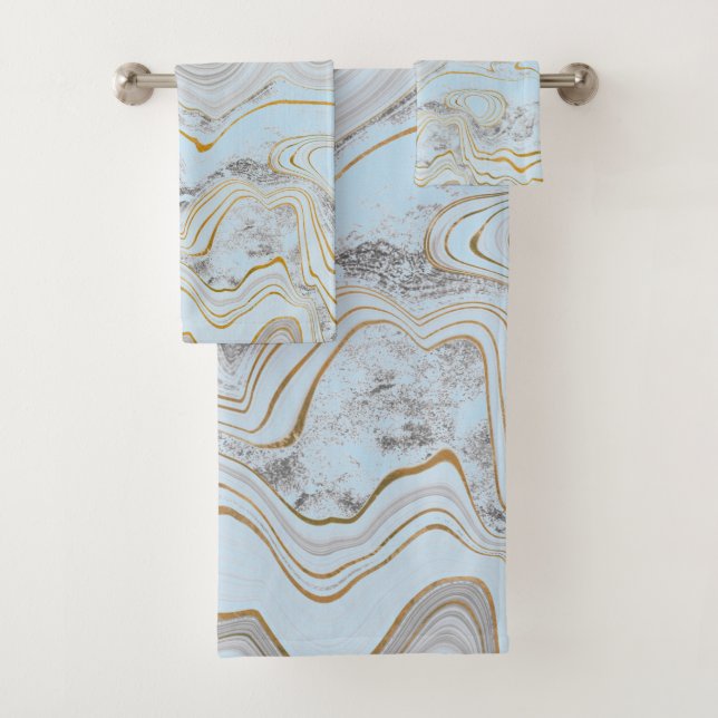 Bonito Blue Gold Marble Toalla DORMITORIO TOWEL SE (In situ)