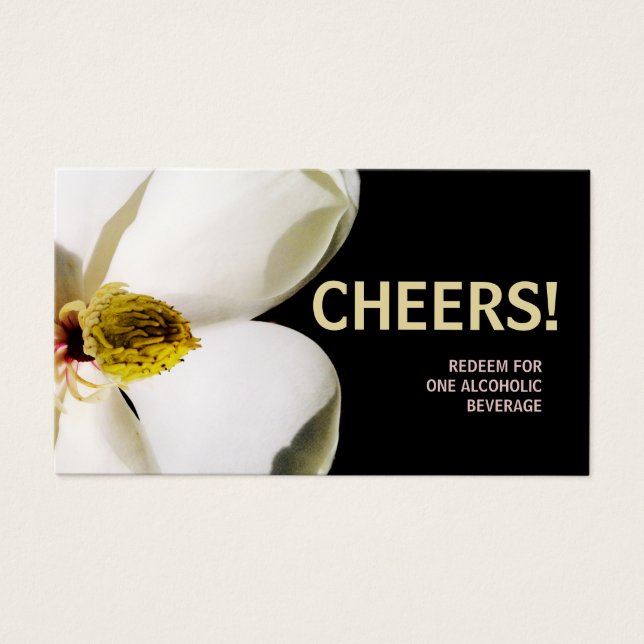 Bonito boleto de bebida Magnolia Boda (Frente)