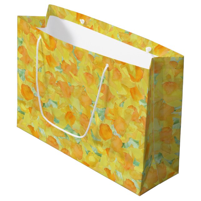 Bonito Bolsa de regalo grande de Daffodils de amar (Angulo Anverso)