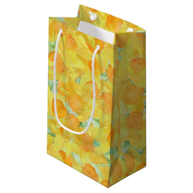 Bonito Bolsa de Regalo Pequeña de Daffodils Amaril (Angulo Anverso)