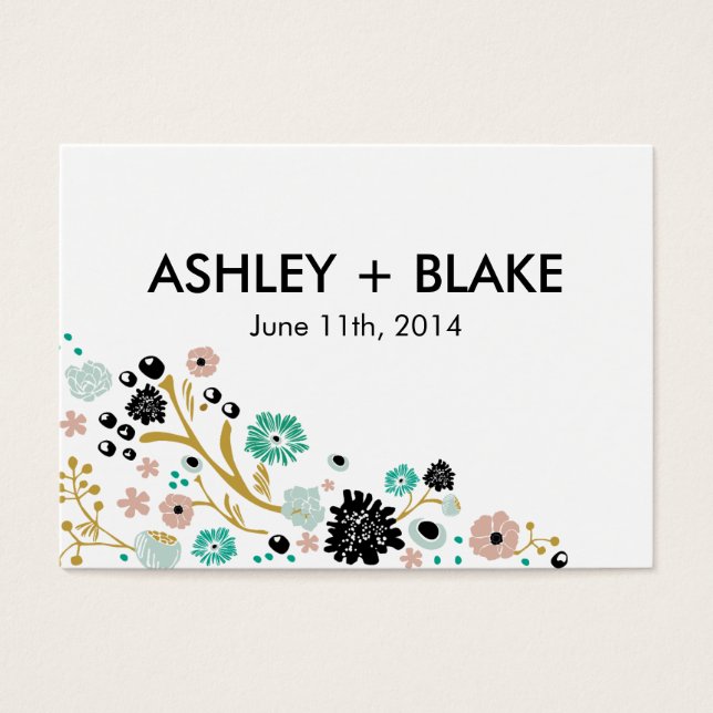 Bonito Bouquet Floral Wedding Favor Card Rubor (Frente)
