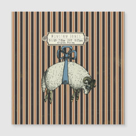 Bonito Bow Sheep™ - Tarjeta magnética con sobre
