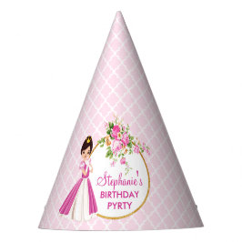 Bonito Brunette Princess Birthday Party Gorra