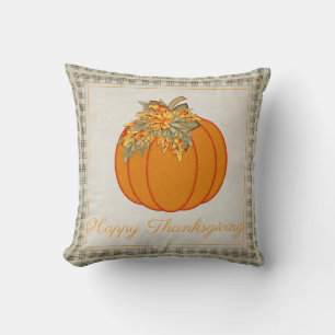 Bonito Calabaza Feliz Cojín decorativo de Acción d