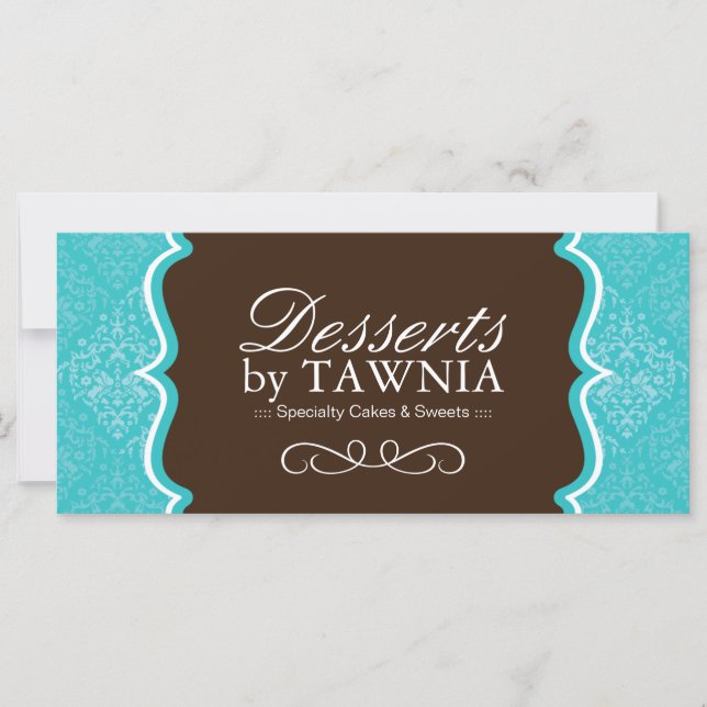Bonito certificado de regalo de panadería Damask (Anverso)