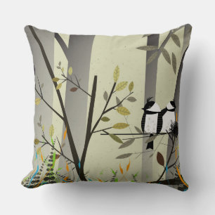 Bonito Cojín decorativo Pareja de Pájaro