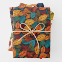 Bonito con motivos naturales de las hojas de otoño