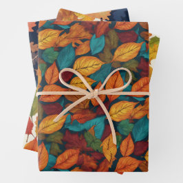 Bonito con motivos naturales de las hojas de otoño