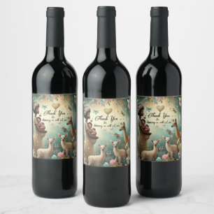 Bonito conjunto de etiquetas de vinos de Baby Show
