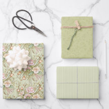 Bonito conjunto de papel de envolvimiento de oliva